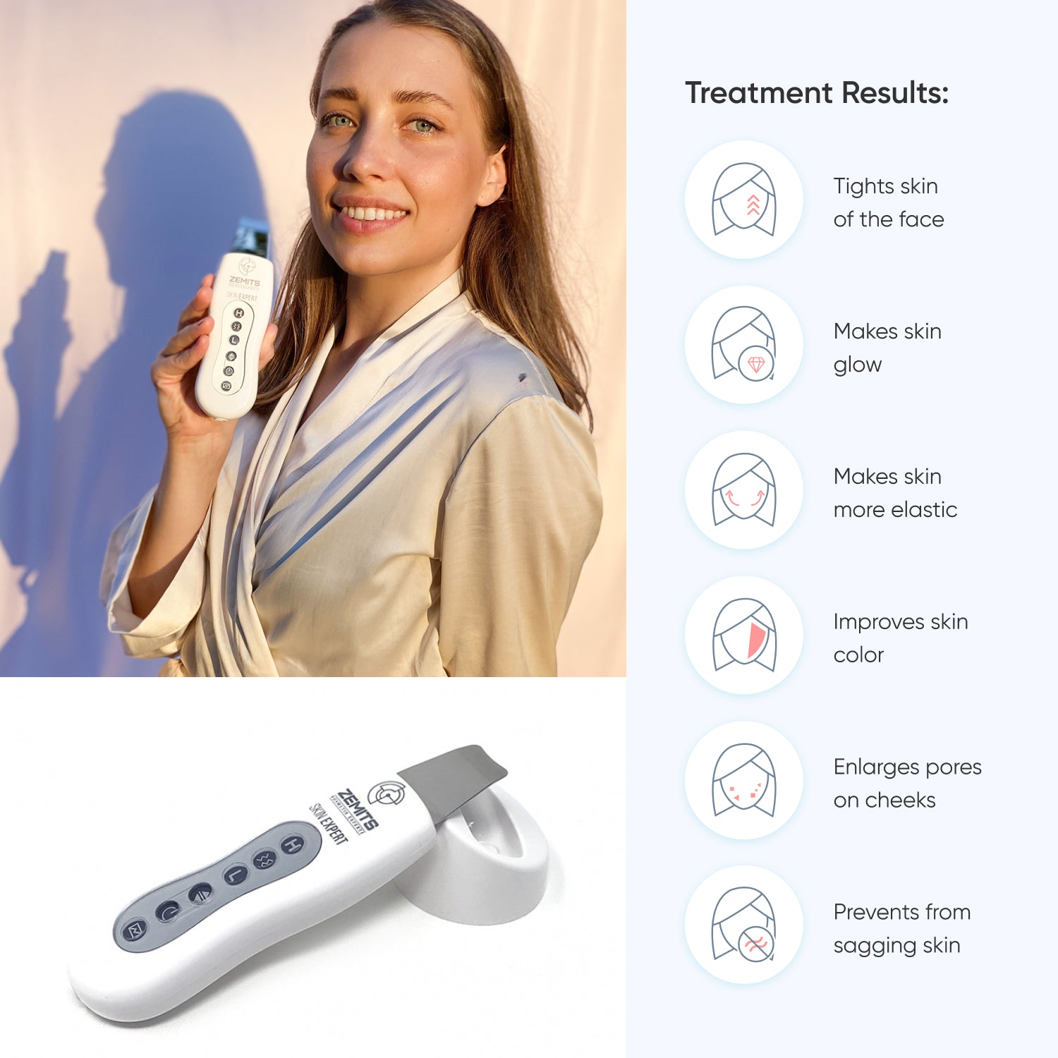 Zemits Skin Expert Ultrasound Skin Scrubber